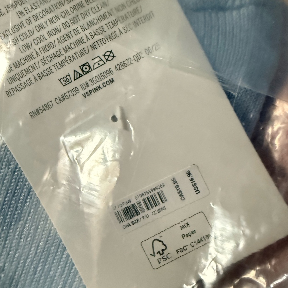 1 Pair- ONLY —BLUE Victoria's Secret PINK Slouch Socks- - Picture 8 of 11